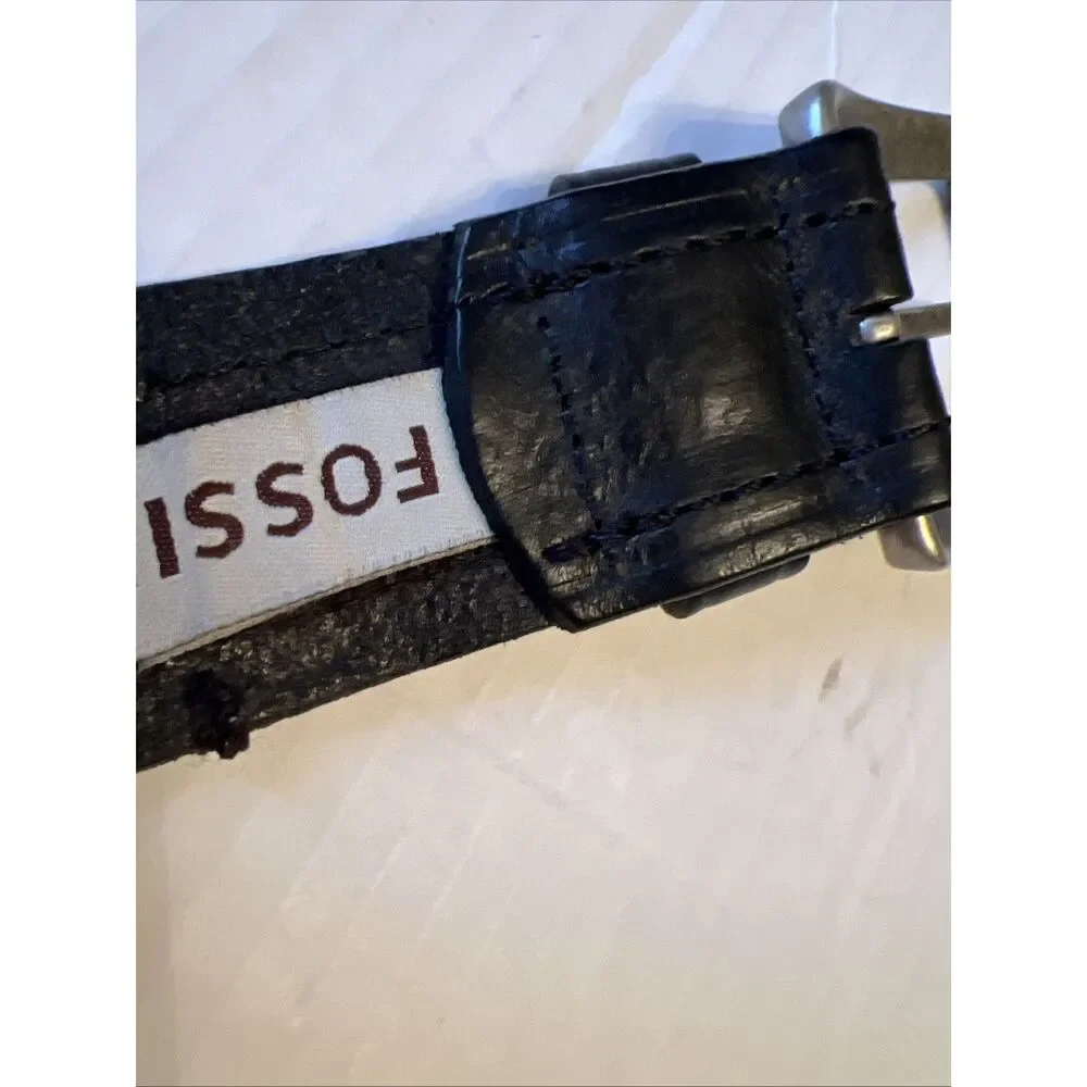 Fossil 34/85 Leather Belt Black Mens VERY GOOD